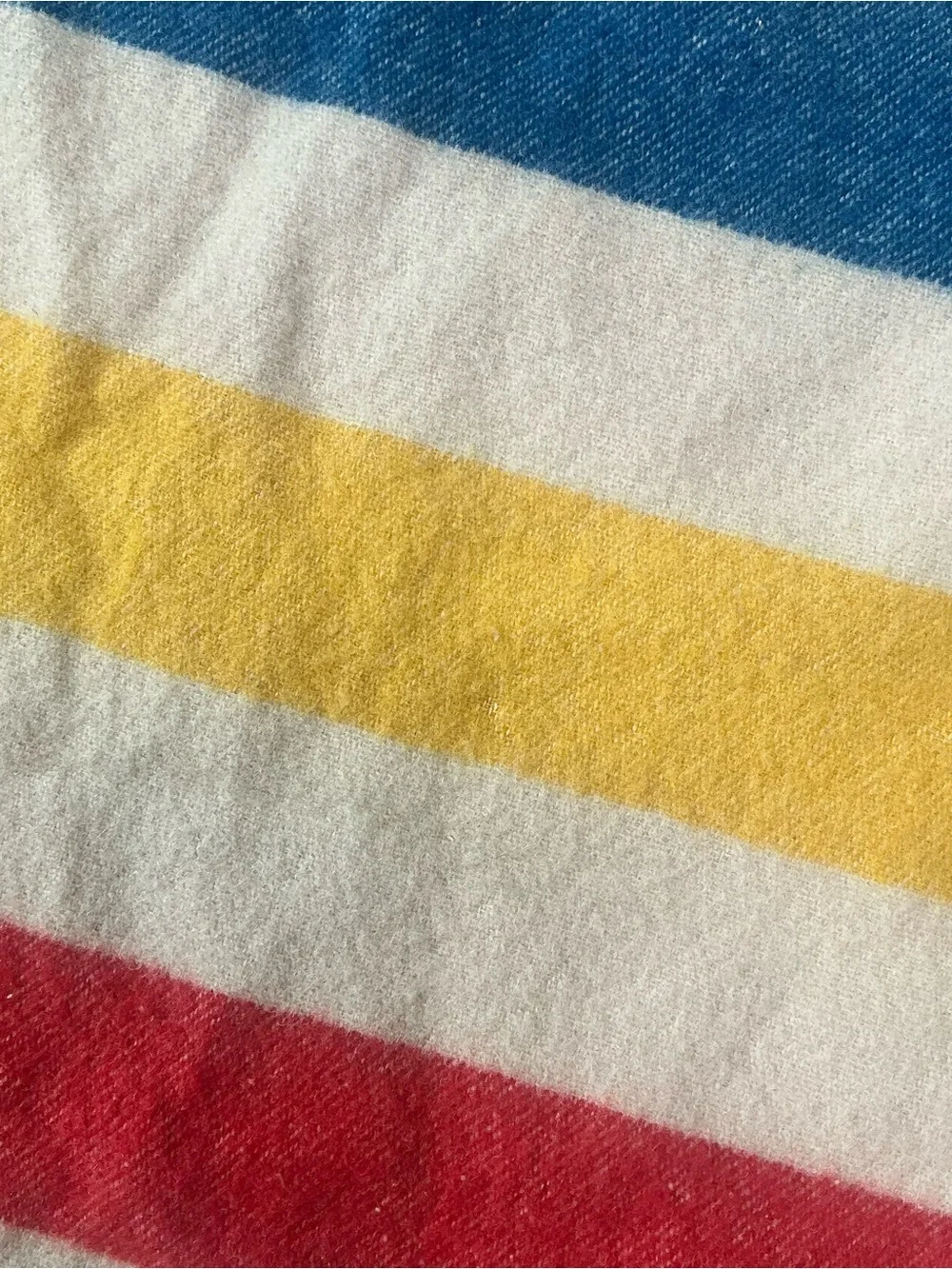 Vintage 1950s golden dawn striped wool reversible blanket 69 x 79 USA made